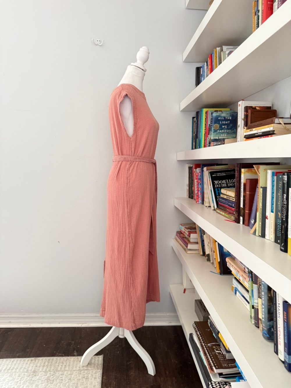 FAHERTY Dream Cotton Costa Gauzey Long Maxi Dress with Belt Sz Small - Picture 10 of 15